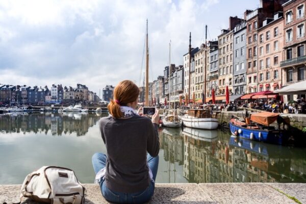 Taking a shot of Honfler Harbor Sweden.