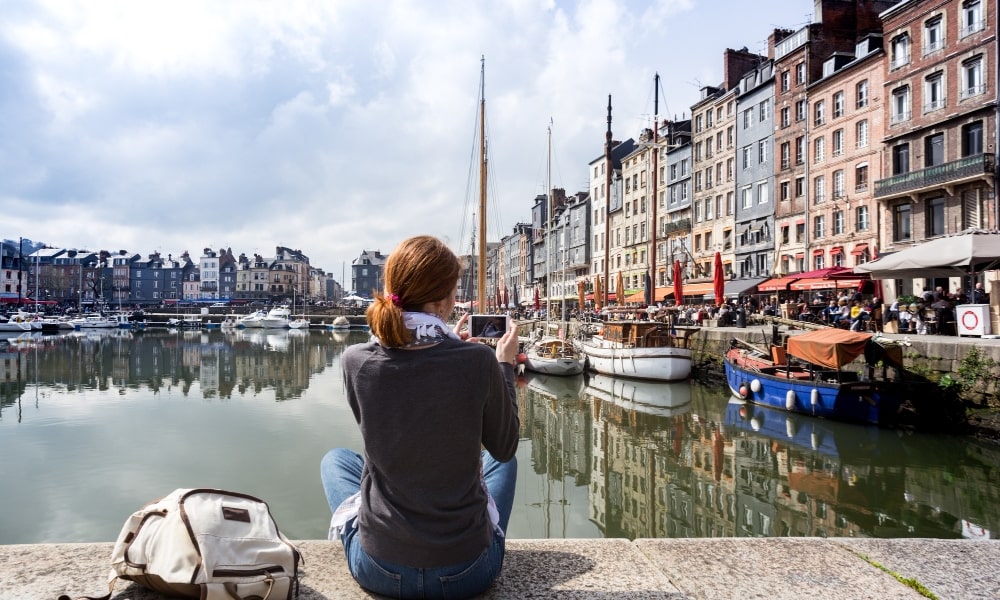Taking a shot of Honfler Harbor Sweden.